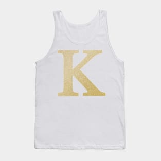 The Letter K Gold Metallic Design Tank Top